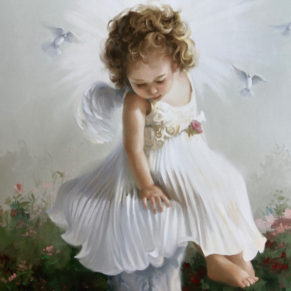 Joyce Birkenstock Baby Angel II Art Print 12x16 1999 Angel Girl Vintage Unframed